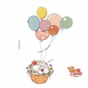 برچسب دیواری سبد خرگوش ها کد 1510