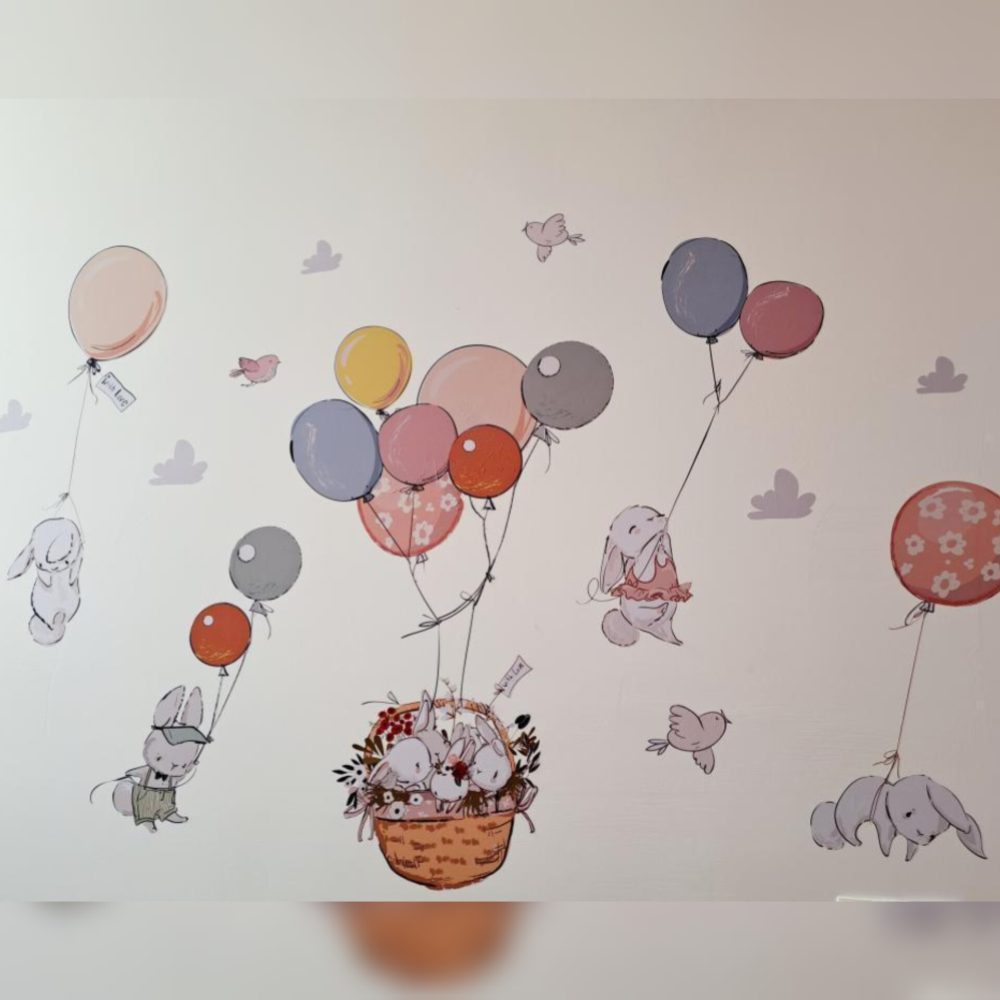 برچسب دیواری سبد خرگوش ها کد 1510 - Image 3