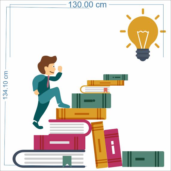 برچسب دیواری پله کتابی کد 1652