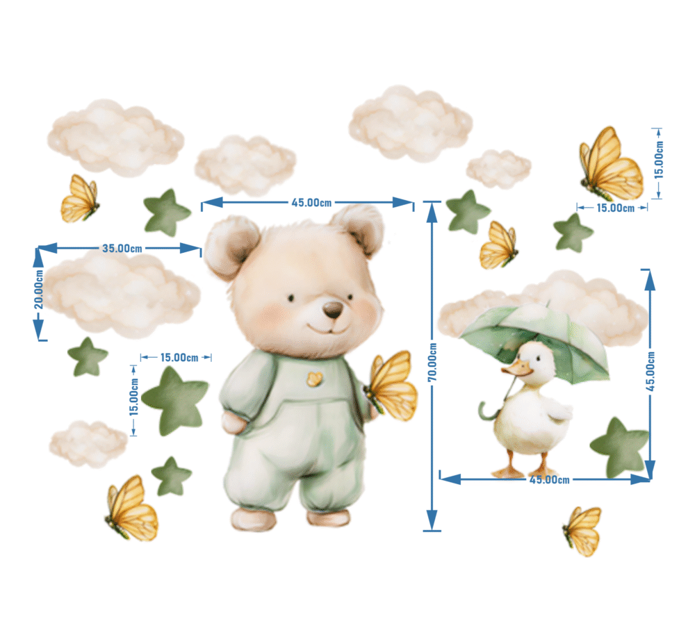 برچسب دیواری رویای ابر و پروانه 1675