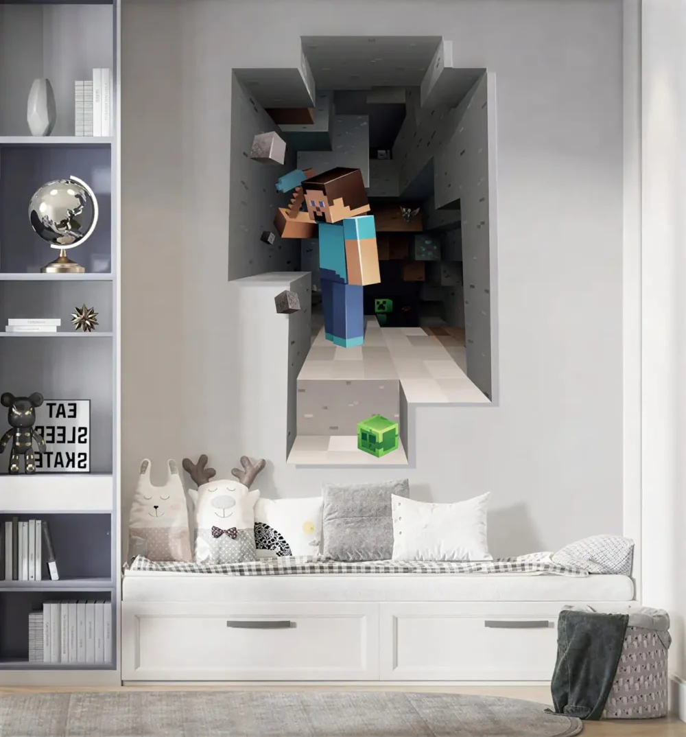 برچسب دیواری پسر ماینکرافت