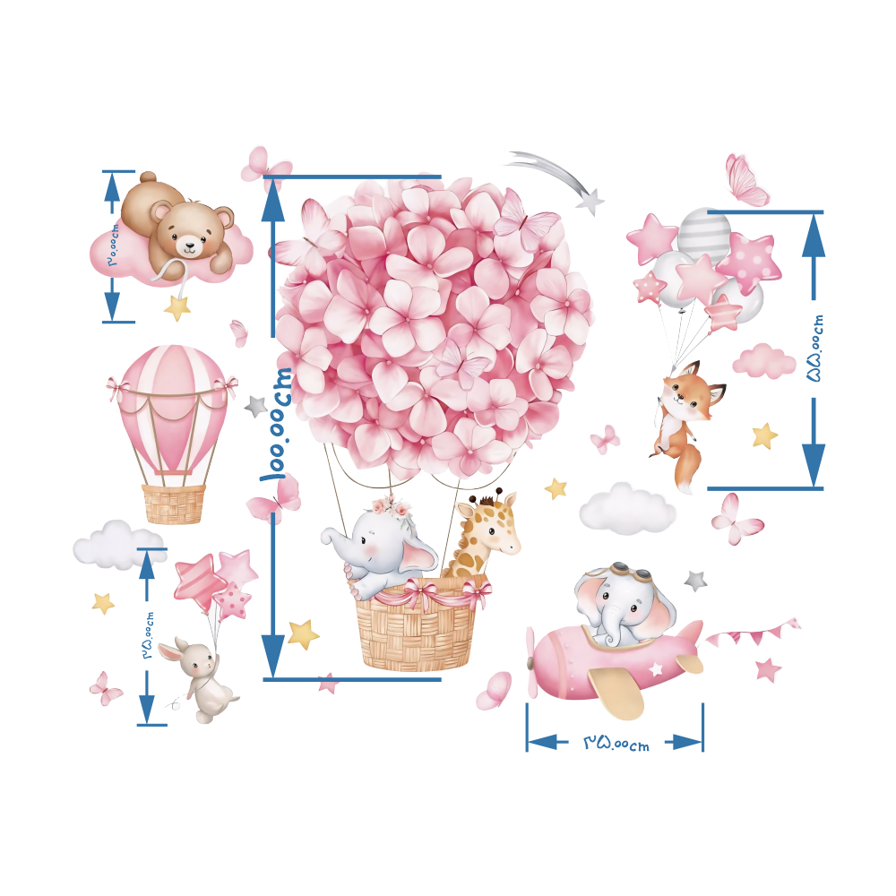 برچسب دیواری طرح پرواز صورتی کد 1762