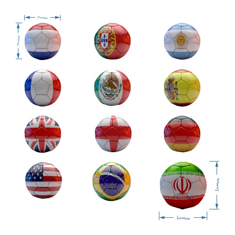 برچسب دیواری توپ جهان و ایران کد 1821